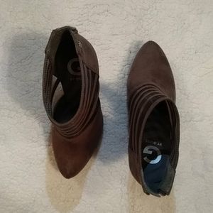 Gray stiletto booties